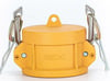 Yellow Nyglass Type-DC Camlock. Female Coupler Cap.