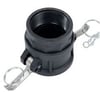 Black Polypropylene Type-D Camlock. Female Coupler x Female BSP Thread