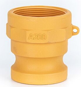 Yellow Nyglass Type-A Camlock. Male Adaptor x Female BSP Thread.