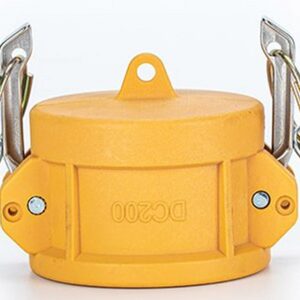 Yellow Nyglass Type-DC Camlock. Female Coupler Cap.