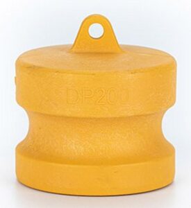 Yellow Nyglass Type-DP Camlock. Male Adaptor Plug.