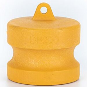 Yellow Nyglass Type-DP Camlock. Male Adaptor Plug.