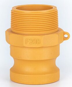 Yellow Nyglass Type-F Camlock. Male Adaptor x Male BSP Thread.