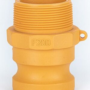 Yellow Nyglass Type-F Camlock. Male Adaptor x Male BSP Thread.