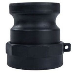 Black Polypropylene Type-A Camlock. Male Adaptor x Female BSP Thread.