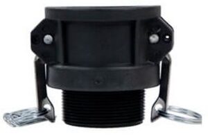 Black Polypropylene Type-B Camlock. Female Coupler x Male BSP Thread