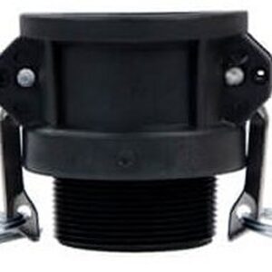Black Polypropylene Type-B Camlock. Female Coupler x Male BSP Thread