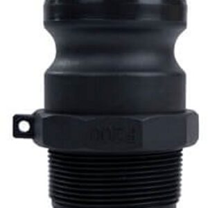 Black Polypropylene Type-F Camlock. Male Adaptor x Male BSP Thread.