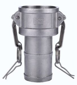 Stainless Steel Type-C Camlock. Female Coupler x Hosetail.